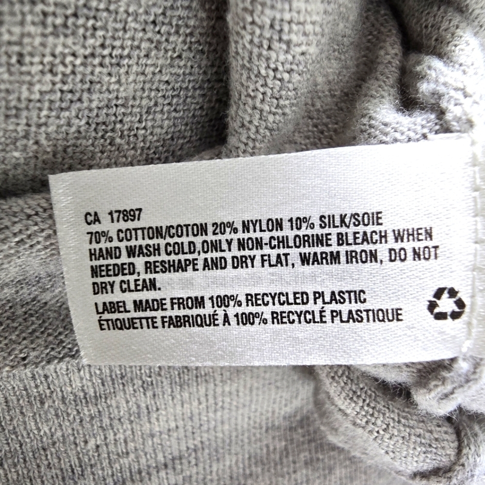 Gap Gray Women's Cardigan 70% Cotton 10% Silk Lightweight Size M - Picture 7 of 12